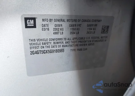 2016 Buick Regal Turbo Premium Ii z USA, uszkodzony, nr VIN 2G4GT5GX5G9180965